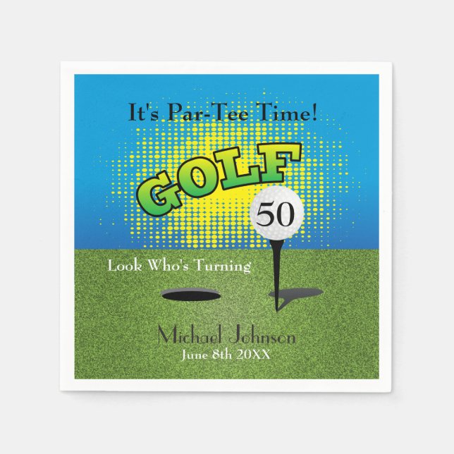 A Golfer 🏌️‍♂️ Birthday Party Napkin (Front)