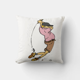 A Golfer missing the ball Cushion