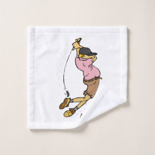 A Golfer missing the ball Wash Cloth