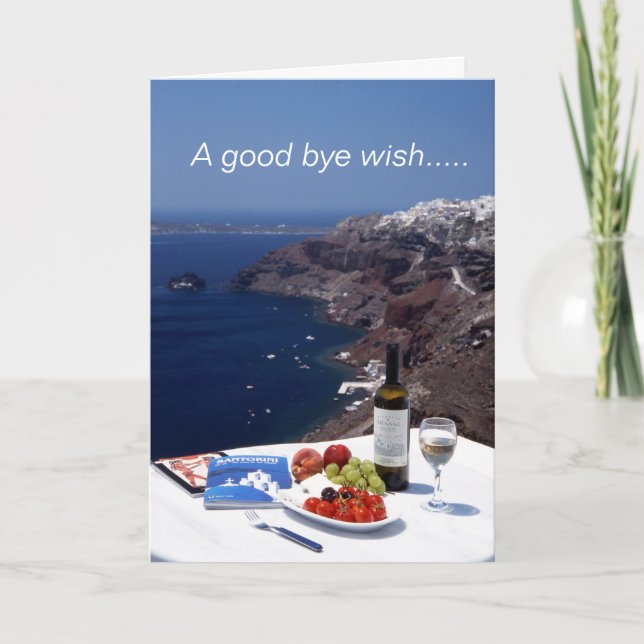 A Good Bye Wish Folded Greeting Card (Front)