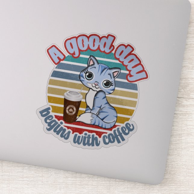 A Good Day Begins With Coffee | Cat Loves Coffee (Detail)