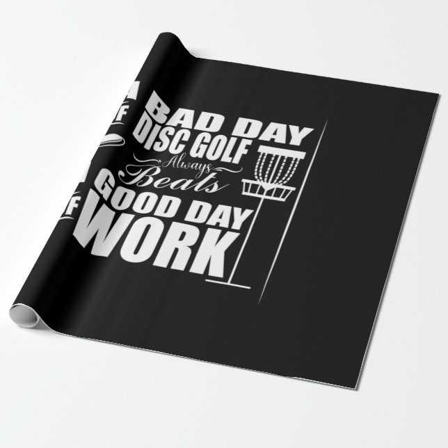 A Good Day Start With Disc Golf Wrapping Paper (Unrolled)