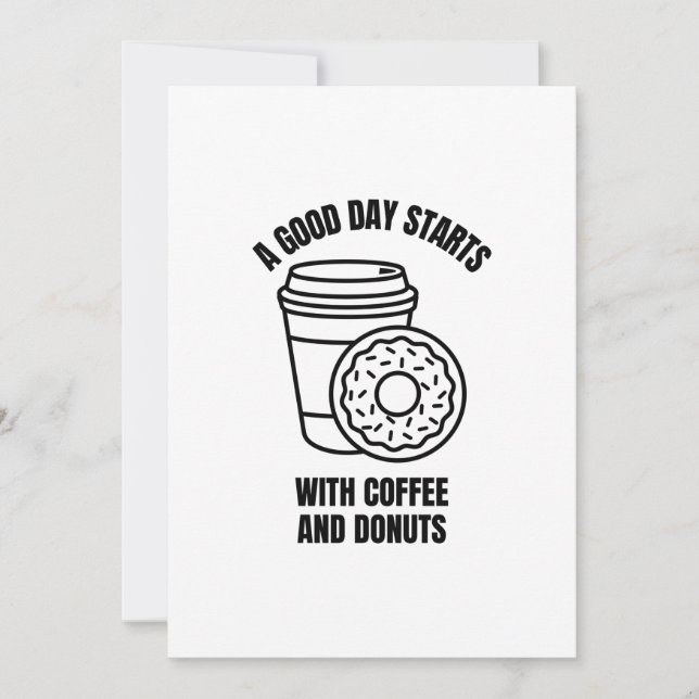 A GOOD DAY STARTS WITH COFFEE AND DONUTS THANK YOU CARD (Front)