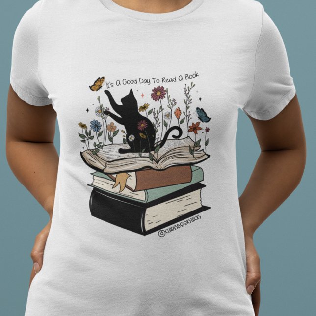 A Good Day to Read a Book Cat Book Lover T-Shirt (Creator Uploaded)