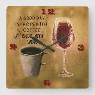 A Good Day Wine and Coffee Clock