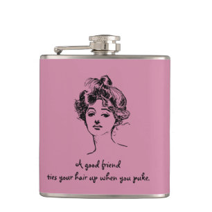 A good friend  Funny Hip Flask