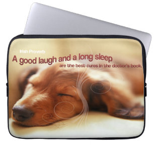 "A good laugh" Inspirational Quote Laptop Sleeve