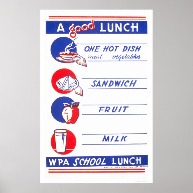 A Good Lunch Eat Well 1941 WPA Poster (Front)