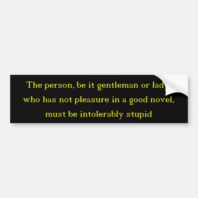 A Good Novel Bumper Sticker (Front)