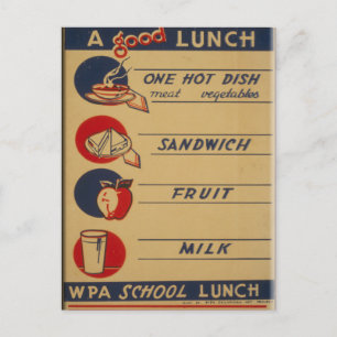 A Good School Lunch Postcard
