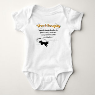 A good skunky head and a good skunky heart baby bodysuit