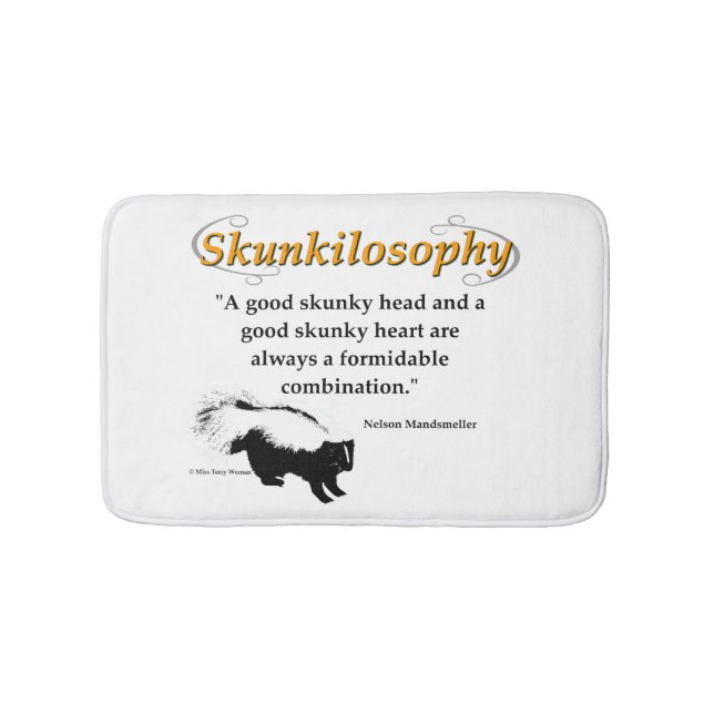 A good skunky head and a good skunky heart bath mat (Front)
