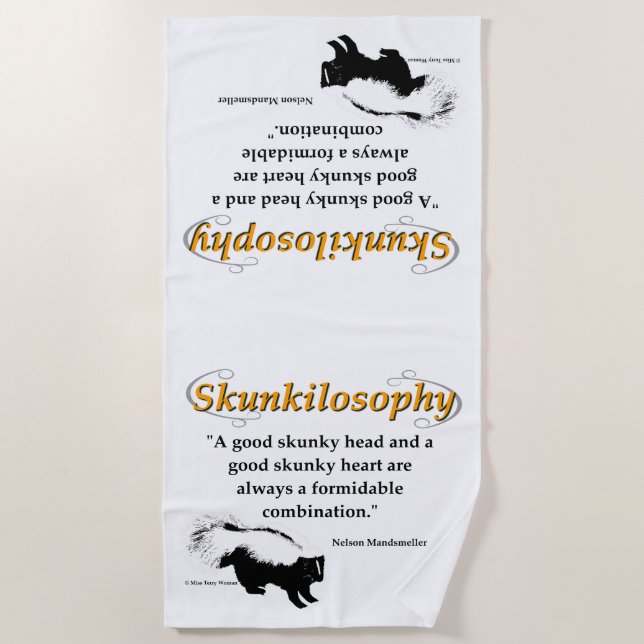 A good skunky head and a good skunky heart beach towel (Front)