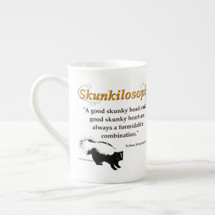 A good skunky head and a good skunky heart bone china mug
