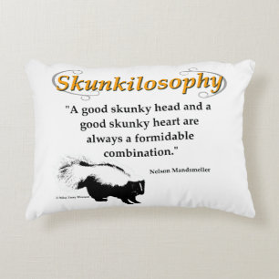 A good skunky head and a good skunky heart decorative cushion