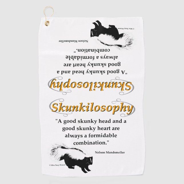 A good skunky head and a good skunky heart golf towel (Front)