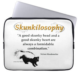 A good skunky head and a good skunky heart laptop sleeve
