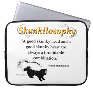 A good skunky head and a good skunky heart laptop sleeve