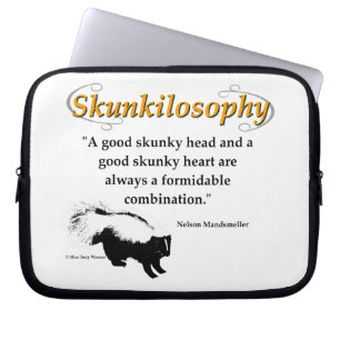 A good skunky head and a good skunky heart laptop sleeve