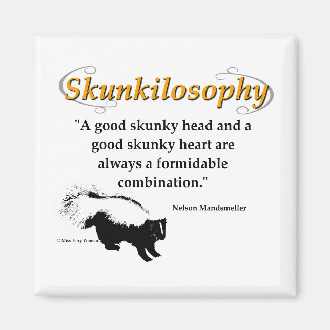 A good skunky head and a good skunky heart magnet (Front)