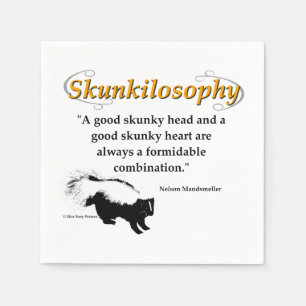A good skunky head and a good skunky heart napkin