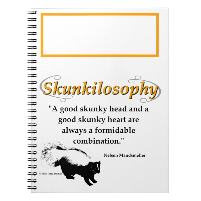 A good skunky head and a good skunky heart notebook (Front)