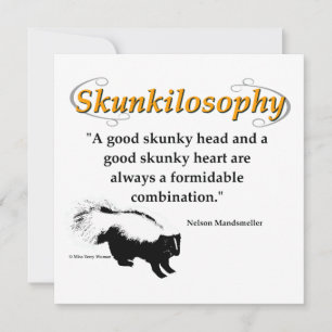 A good skunky head and a good skunky heart thank you card