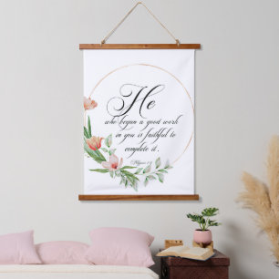 A good work, Pink tulips frame Hanging Tapestry