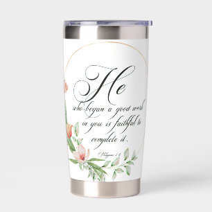 A good work, Pink tulips frame Insulated Tumbler