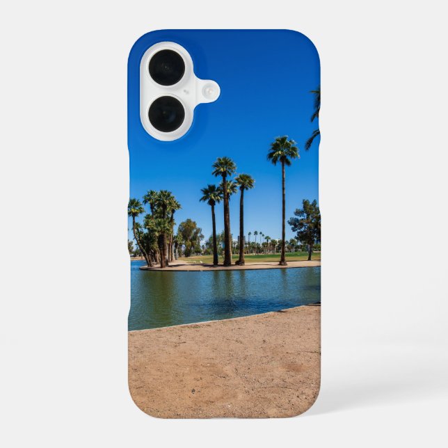 a gorgeous spring landscape at Encanto Park iPhone 16 Case (Back)
