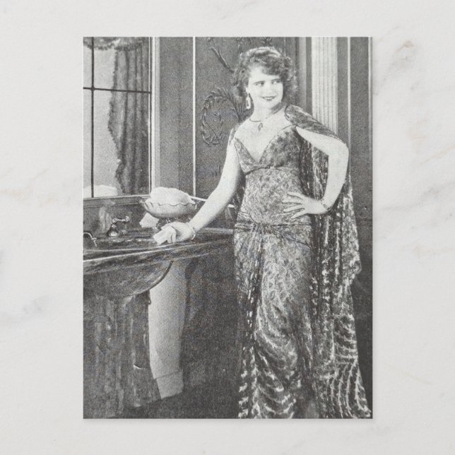 A Gorgeous Woman in 1930 Black and White Postcard (Front)