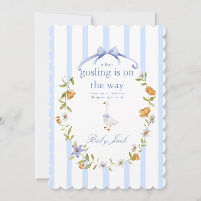 a gosling is on the way  invitation (Front)