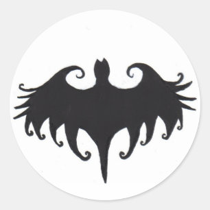 a gothic bat classic round sticker