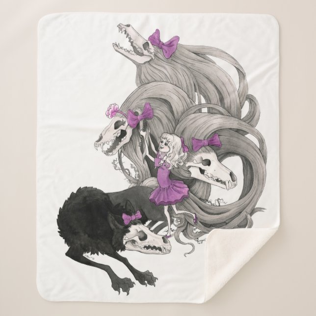 A Gothic Girl And Her Dark: GLAM Sherpa Blanket (Front)