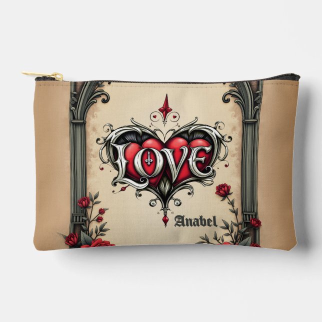A gothic romance. An ornate, gothic-style  Accessory Pouch (Front)