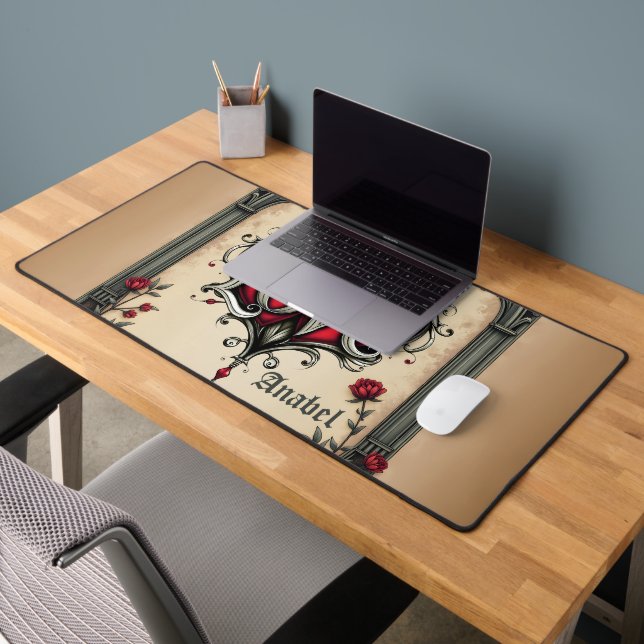 A gothic romance. An ornate, gothic-style  Desk Mat (Office 2)