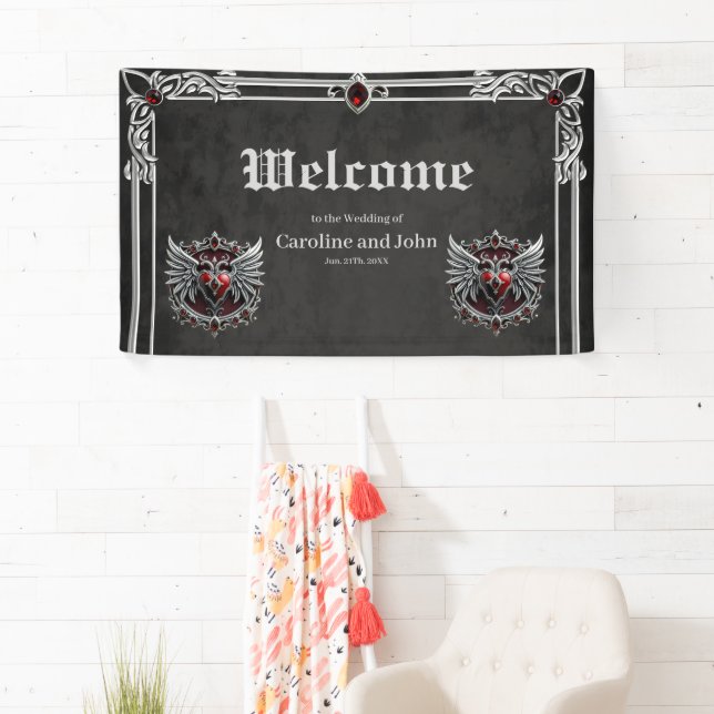A Gothic symbiosis, elegant haert and skulls.  Banner (Insitu)