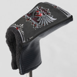 A Gothic symbiosis, elegant haert and skulls Golf Head Cover