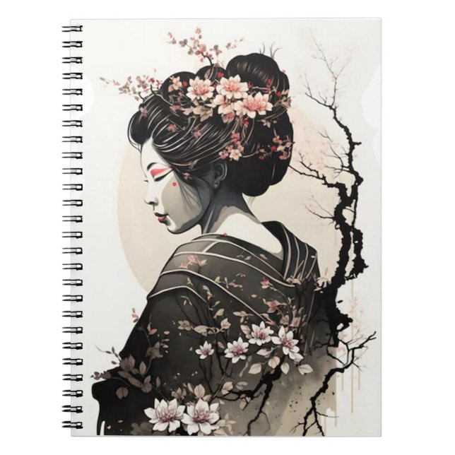A graceful Japanese Geisha Notebook (Front)