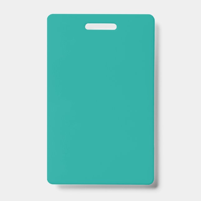 A gradient background blending blue into green. ID badge (Front)