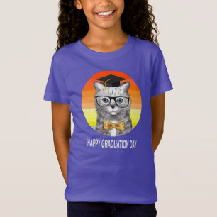 a graduation cap on happy graduation with cat T-Shirt