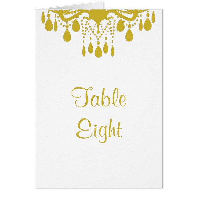 A Grand Ballroom Table Number Card (yellow) (Front)