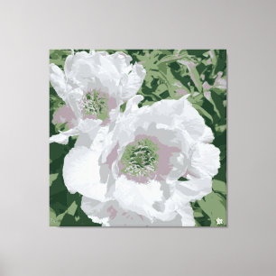 A grand white peony on canvas. canvas print