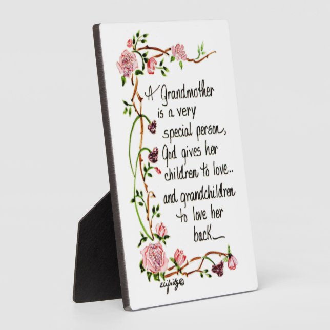 A Grandmother is a Very Special Person Plaque (Side)