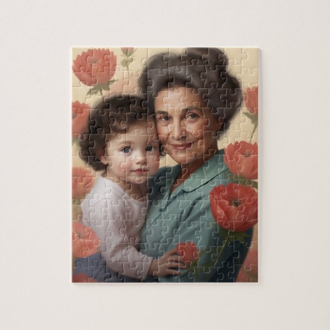 A Grandmother's Embrace - Grandma & Child Jigsaw Puzzle (Vertical)