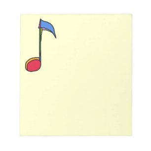 a graphic colourful music note