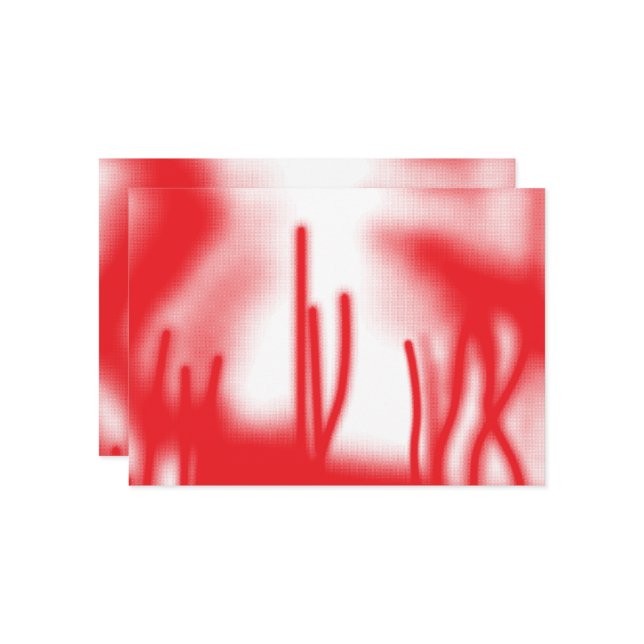 A graphic design featuring bold red and orange sha invitation (Front/Back In Situ)