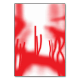A graphic design featuring bold red and orange sha table number