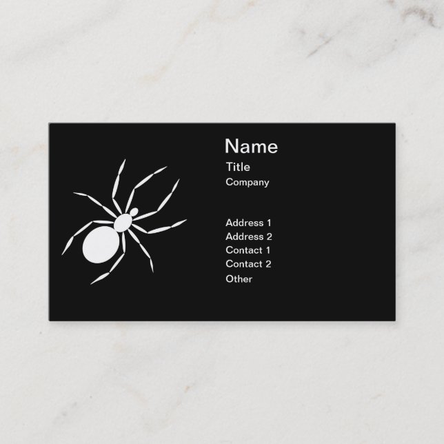 A Graphic of a Spider Business Card (Front)