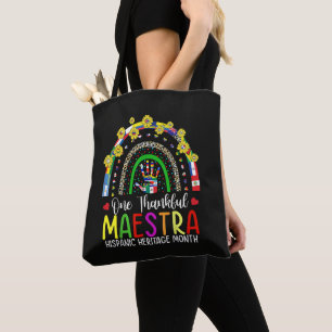 A Grateful Maestra Teacher Hispanic Heritage Month Tote Bag